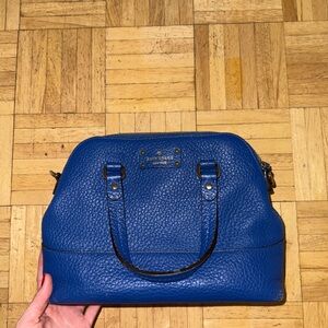 Kate Spade Blue Leather Satchel with Structured Design